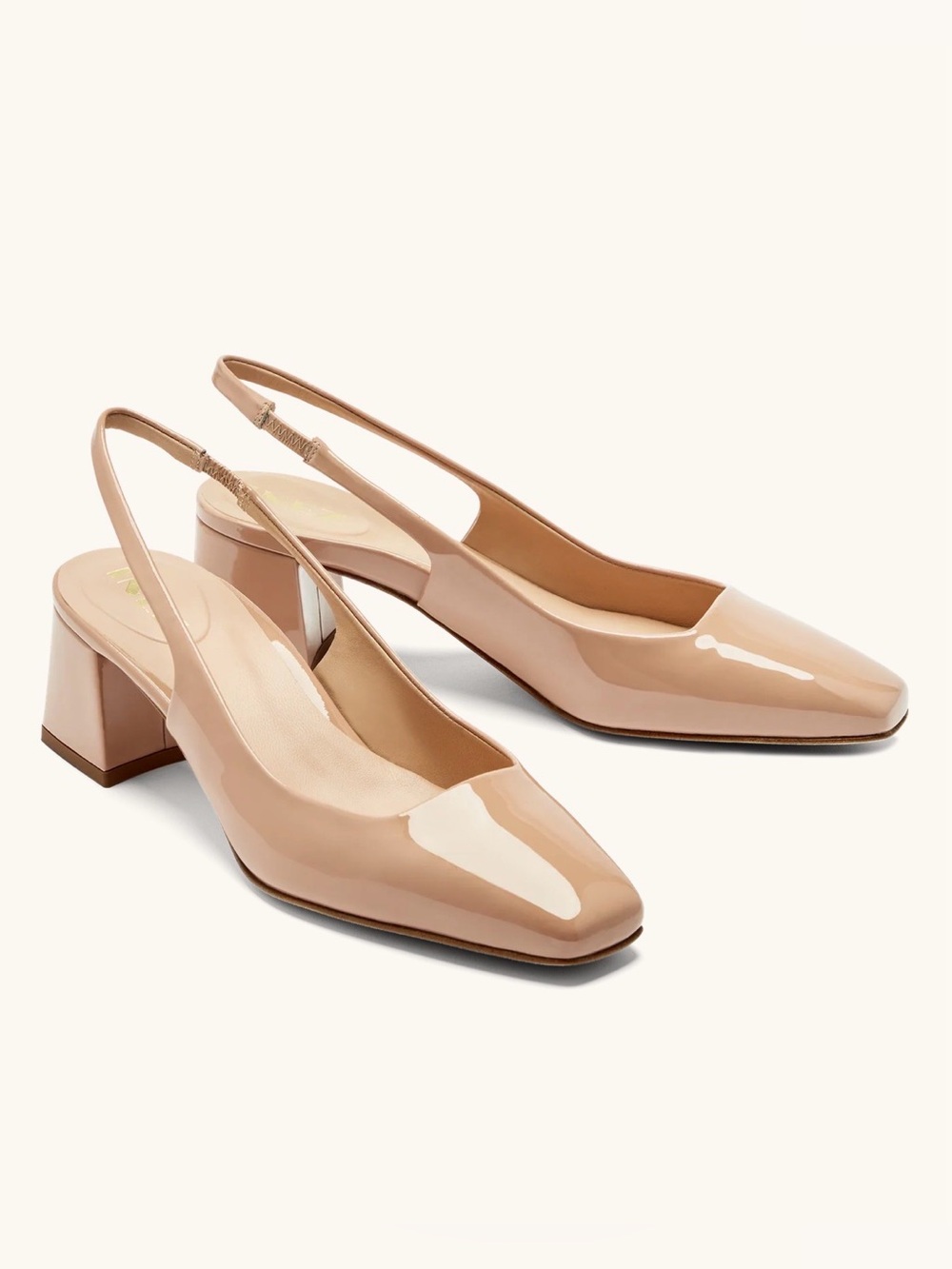 Inez Coco Patent Leather Slingback Pumps in tan 8.5 M
